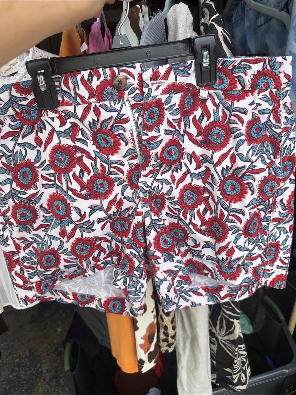 Old Navy Floral Print Women’s Shorts - White, Red & Teal